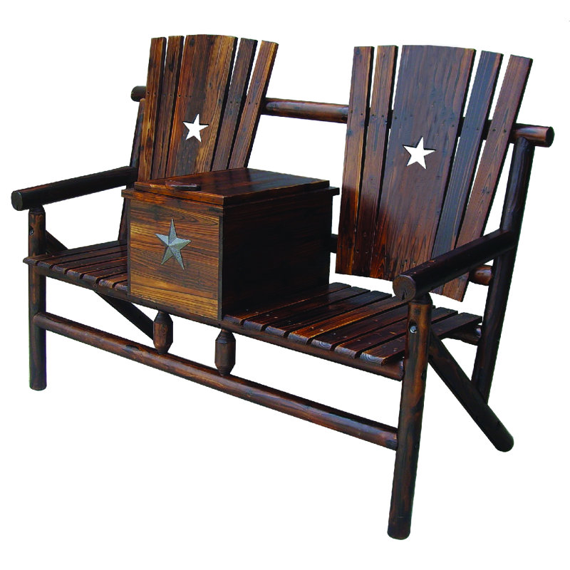 wooden tete a tete bench